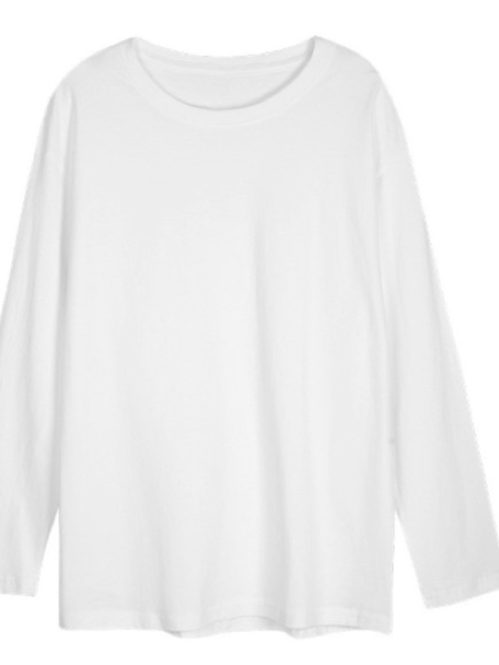Women's White Long Sleeve Crewneck Tee